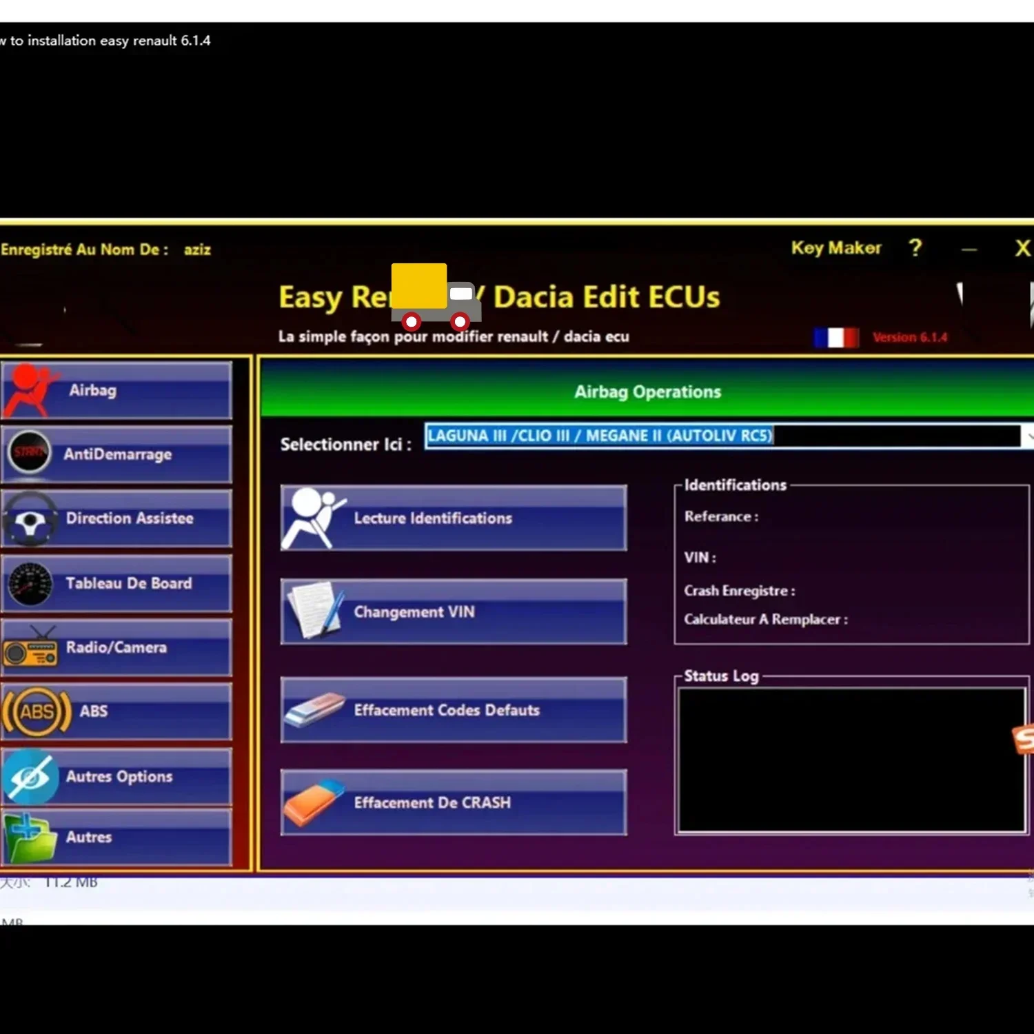 Picture 7: Easy 6.1.4 Key Maker Dacia Edit Ecu for Programmer Clear Crash Airbag Card Keys UCH Cleaner WORK with Renolink