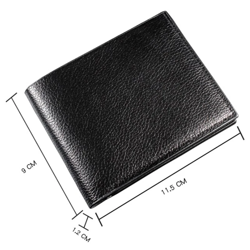 Men's Wallet Genuine Leather Men Wallets Premium Product Real Cowhide Wallets for Man Short Black Walet Portefeuille Homme