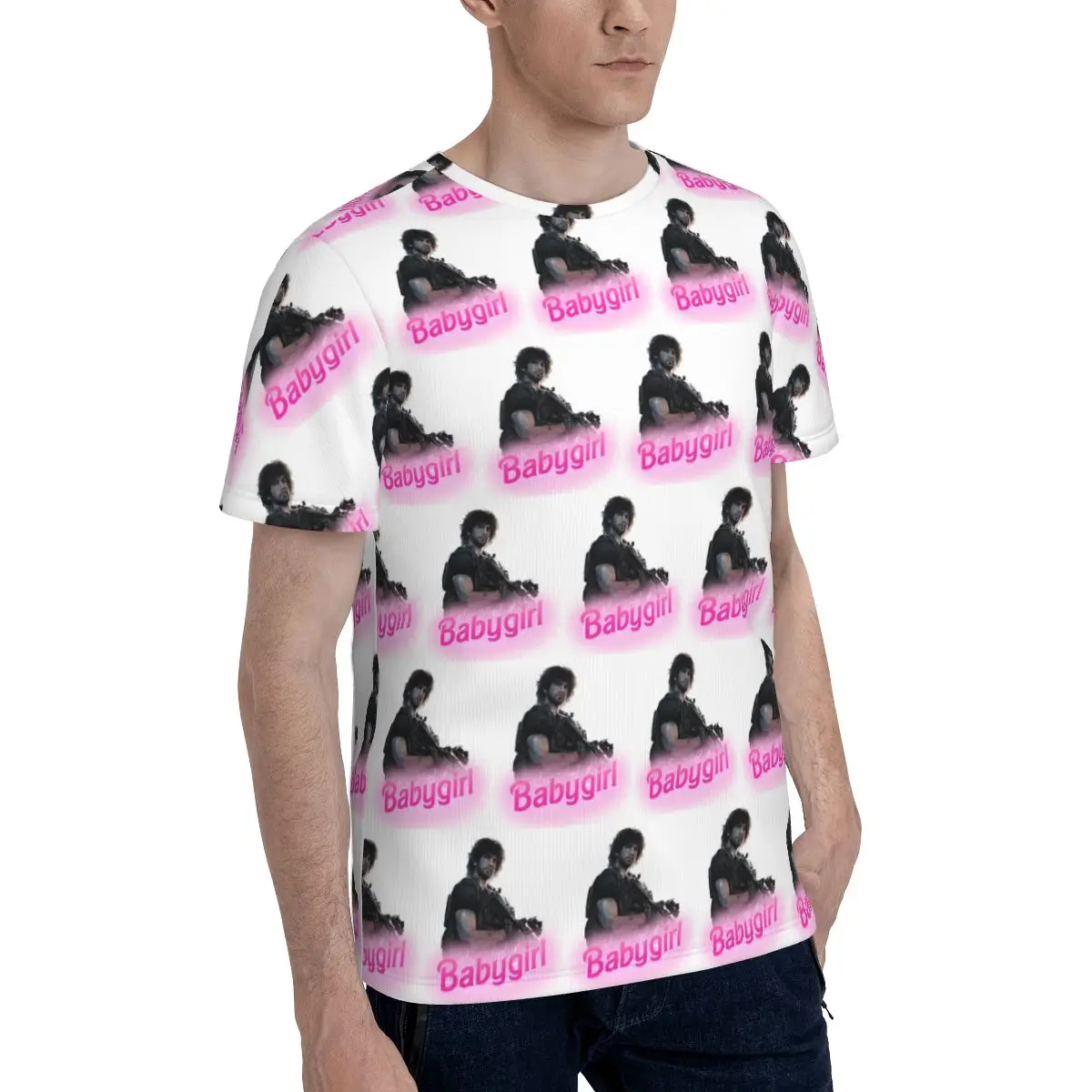 Carlos Oliveira Babygirl T-Shirt for Men Cotton T Shirts Men's Short Sleeve O-Neck Summer Clothes Tops