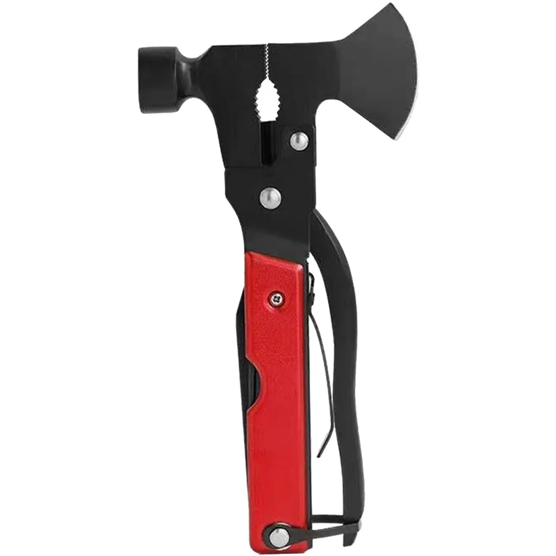 Tools Unique Gifts for Men Women Dad Husband 14 in 1 Multi Tool Ax Saw Knife Hammer Pliers Screwdriers Red