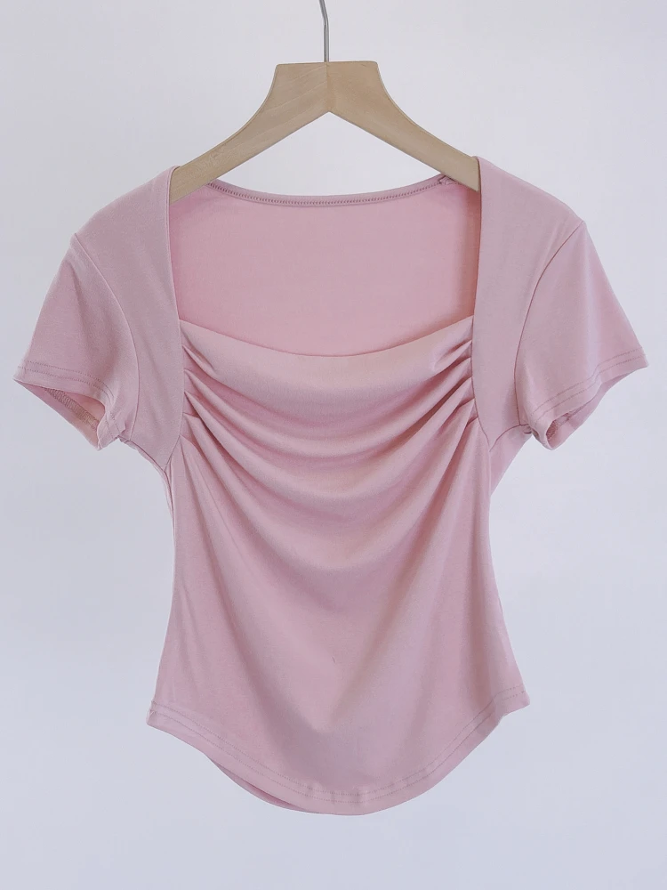 زي رقص كلاسيكي للنساء بأكمام قصيرة وياقة مربعة، زي تدريب الباليه والرقص الحديث للمعلمين والطلاب، ملابس صيفية