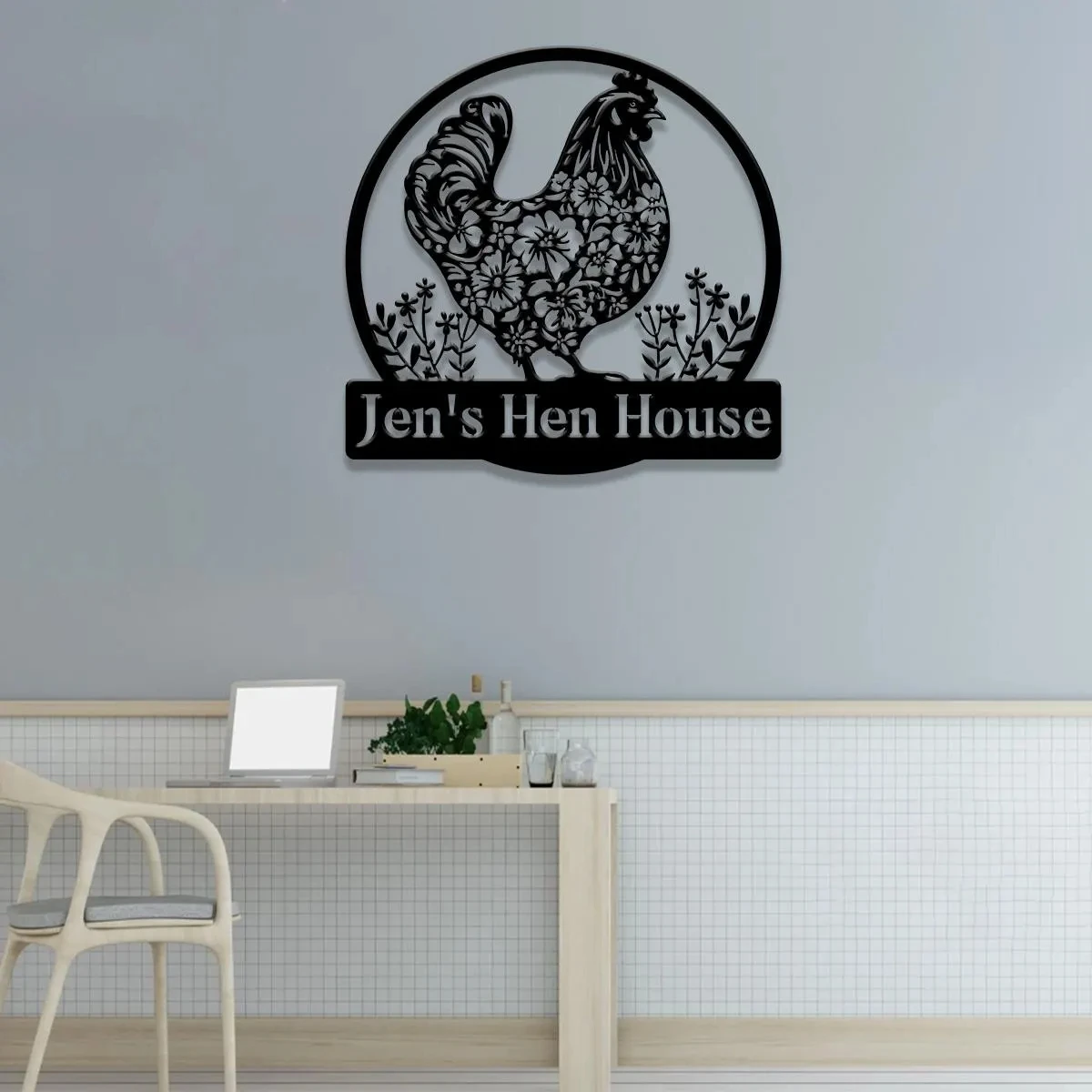 Custom Floral Chicken Coop Sign Hen House Sign Farm Metal Decor Metal Chicken Coop Sign Farm Sign