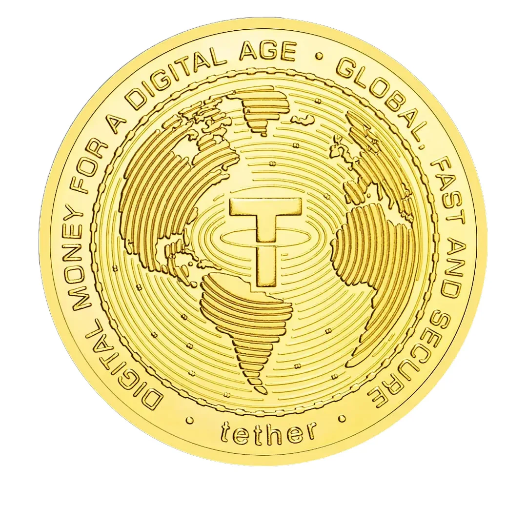USDT Physical Cryptocurrency Coins Gold Plated Commemorative Bitcoin Crafts Home Decorations