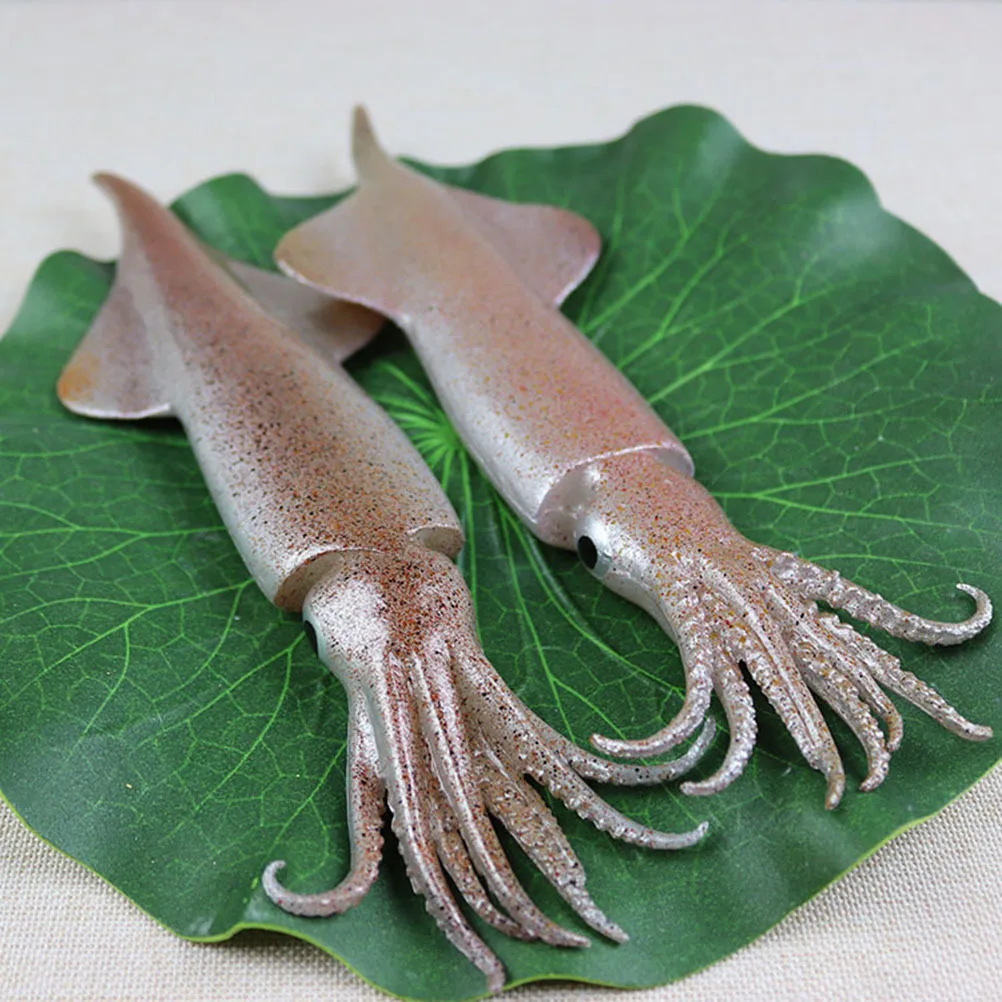1pc Simulated Squid Pvc Artificial Miniature Seafood Decoration For Restaurant Display Figure Squid For