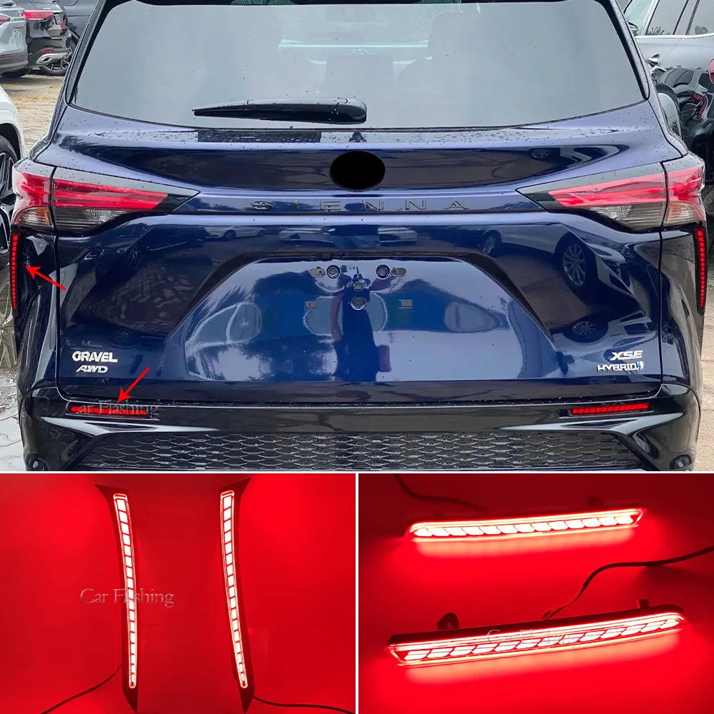 

For Toyota 21-23 models of Senna rear bumper lights, Greyvesena LED flow turn signal lights, brake lights