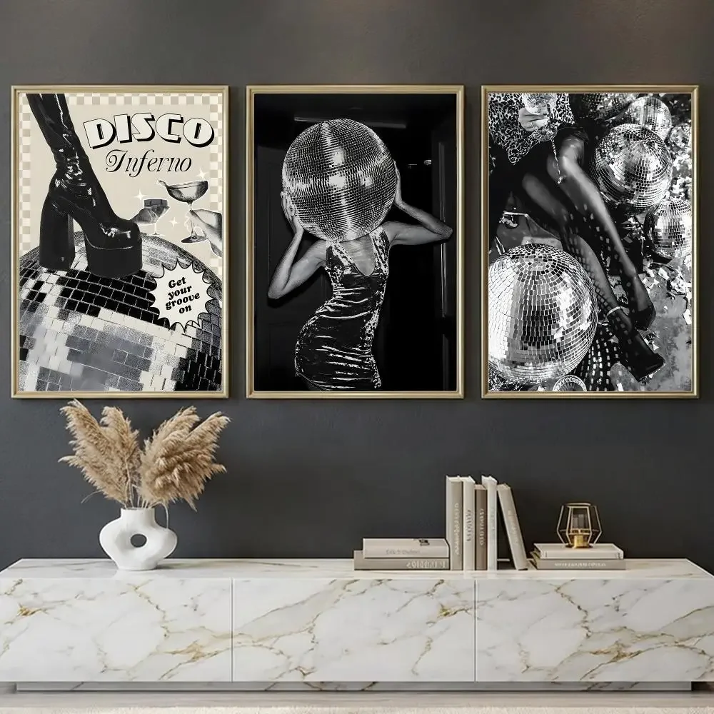 Sparkly Disco Ball Print Poster --HD-- Self-Adhesive Waterproof High-Toughness Universal Wall Decor