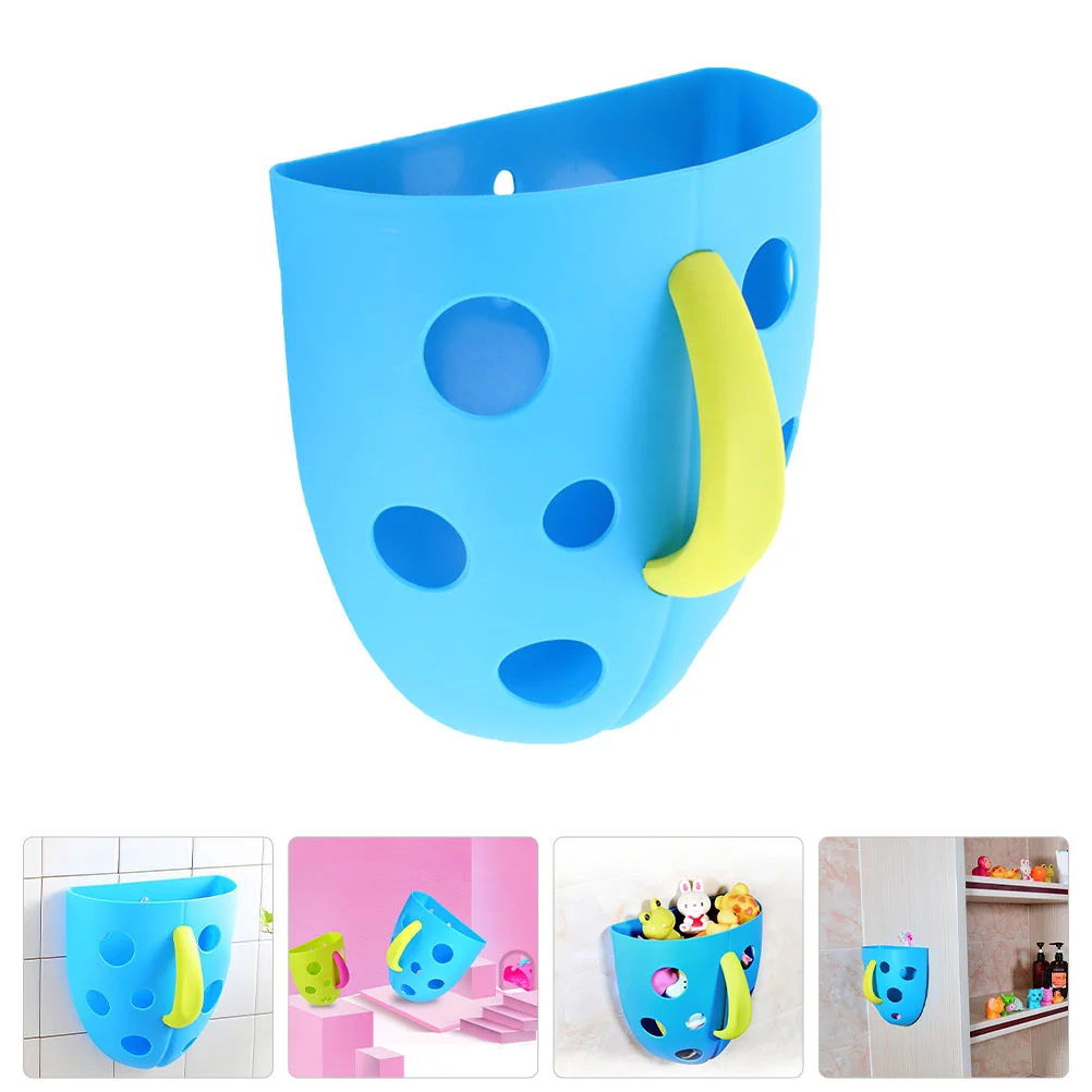 Storage Blue Bath Toy Tidy Sundries Organizer Bathroom Suction Cups Holder Accessory Pouch Toys