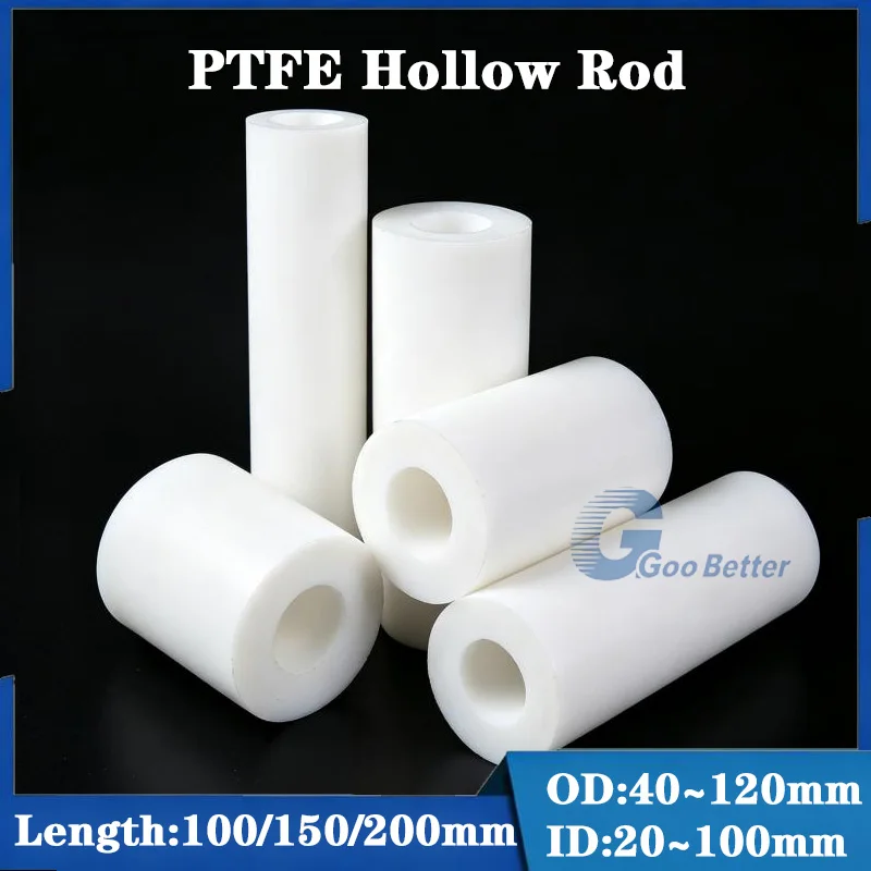 1Pcs White PTFE Tube Polytetrafluoroethylene Hollow Rod Environment-friendly Non-toxic DIY Outside Diameter 40-120mm ID 20-100mm