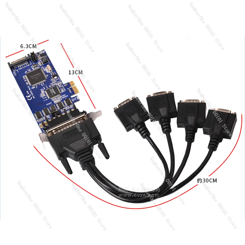 E1-PCE1054-4SV PCI-E to Serial Port Card 4-Port Bank Finance TTL Level 1 and 9-Pin Power Supply