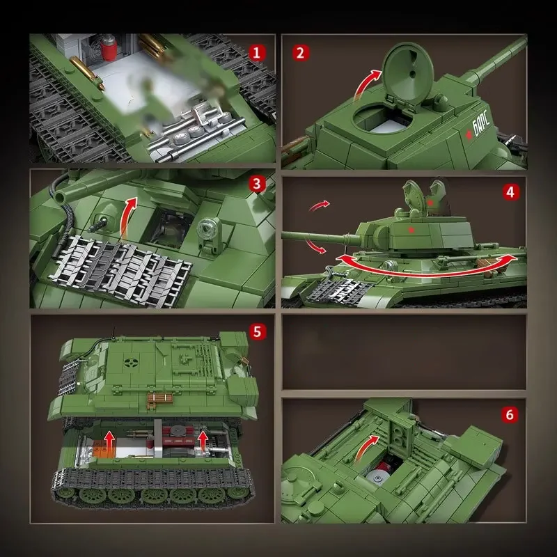 Militar segunda guerra mundial T-34/67 tanque de tamanho médio bloco de construção brinquedo coleção modelo crianças para presentes de natal e aniversário