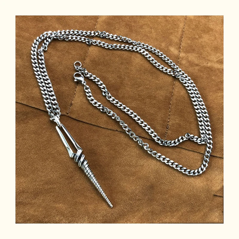 Spear Of Longinus Necklace For Women Vintage Silver 925 Sterling Silver Pendant For Party Personality Men Jewelry Cosplay Props