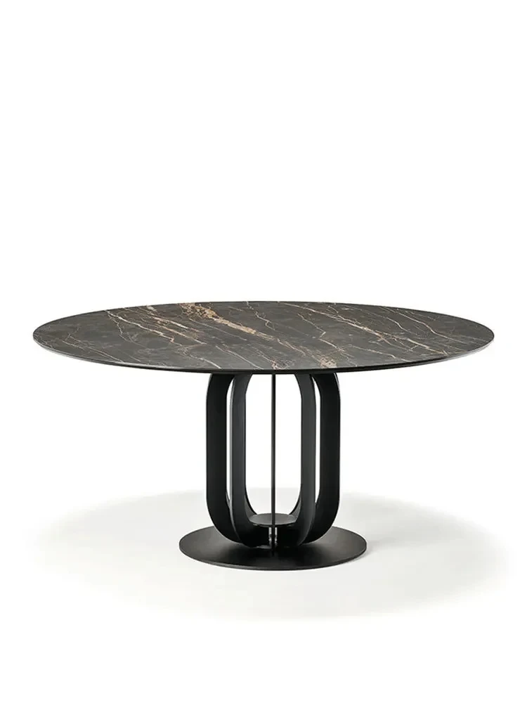 

Итальянский импортный обеденный стол из сланцевого мрамора, скандинавский современный простой минималистичный круглый стол