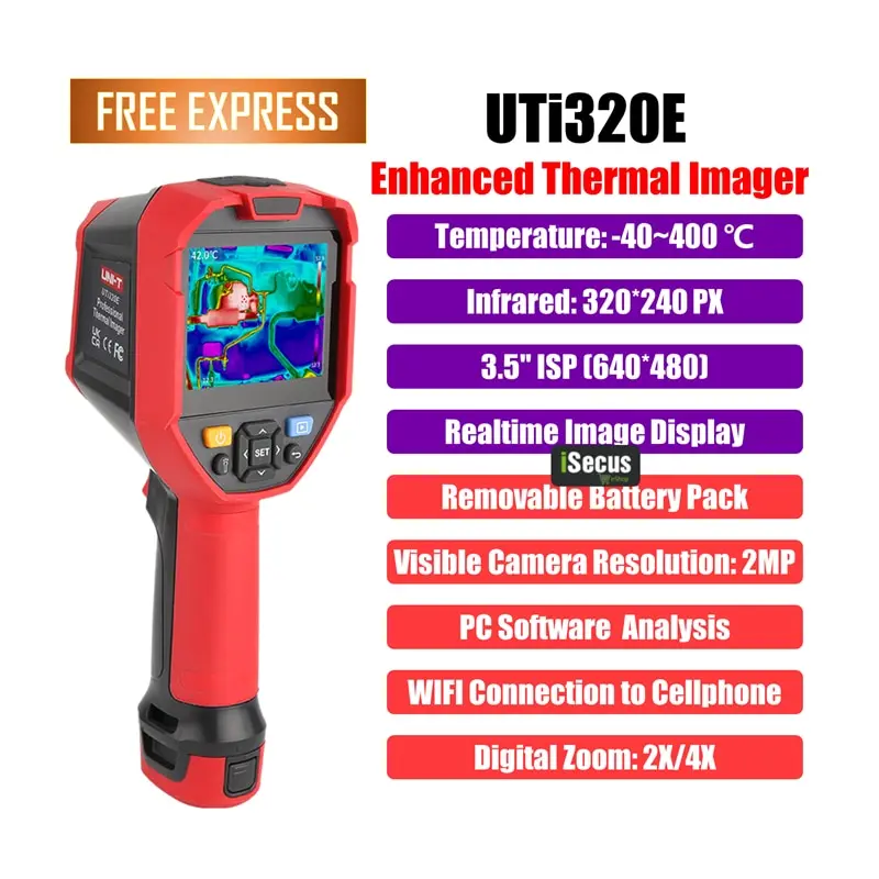 

UNI-T UTi320E 320x240 Pixels Handheld Thermal Camera with WIFI Connection to Cellphone App Water Leak Detection Home Inspection