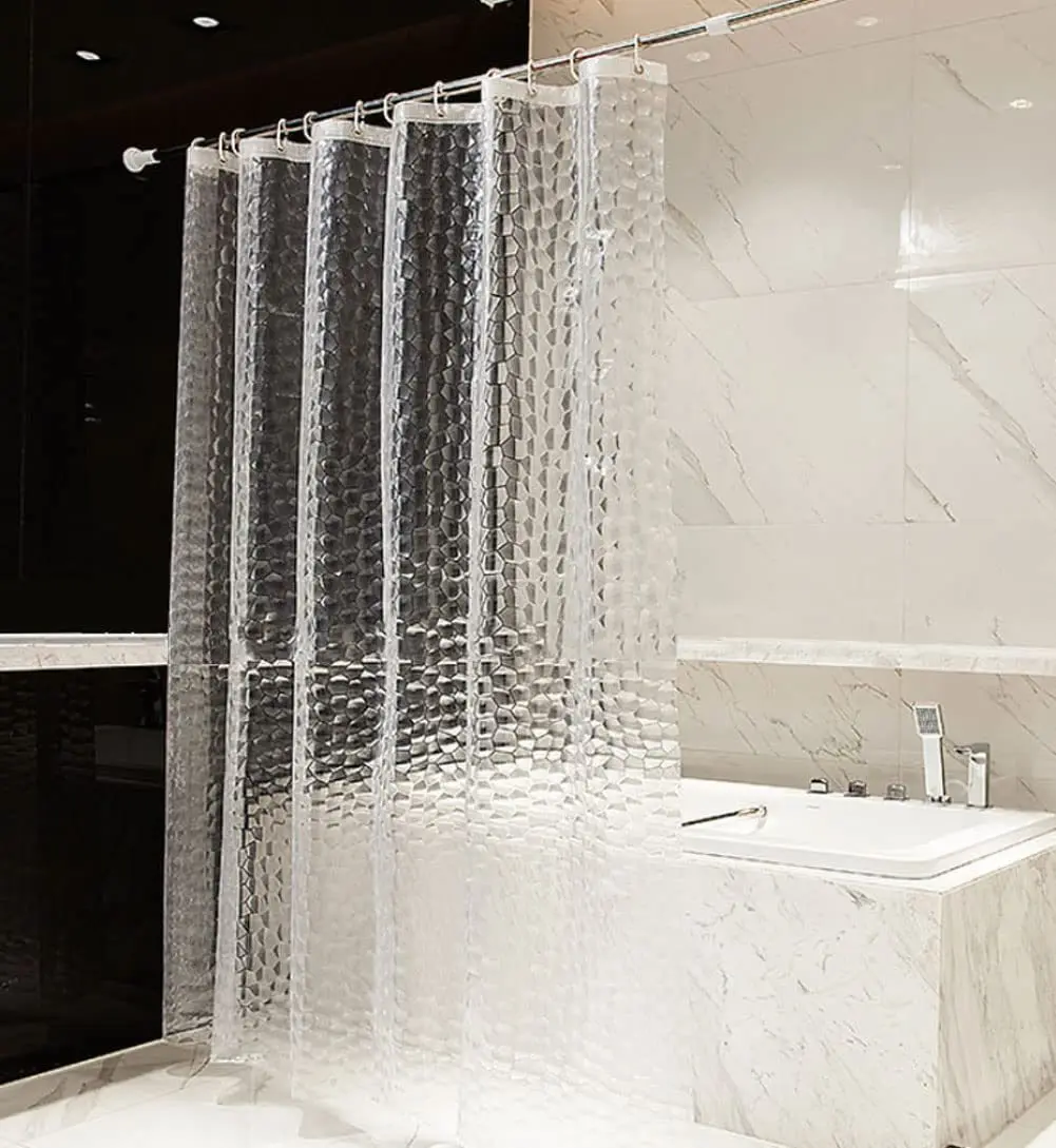 

3D Transparent PEVA Water Cube Shower Curtain Creative Hotel Bathroom Waterproof Door Curtain