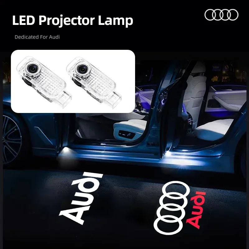 Led Car Door logo Welcome Light Audi A4 B5 B6 B7 B8 B9 A1 A3 8V 8P 8L A6 C5 C6 C7 A5 A7 A8 Q3 Q5 Q7 TT S3 S6 Sline Quattro