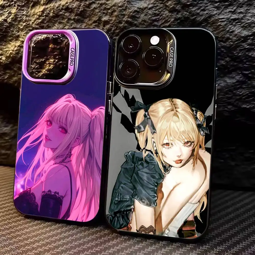 M-Misa A-Amane Handyhülle für iPhone 17,16,15,14,13,12,11 Plus, Pro Max, farbige silberne Handyhülle