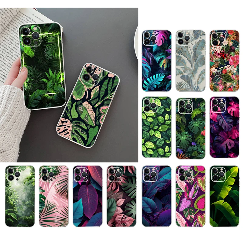 

Tropical Palm Tree Leaves Phone Case Carcasa Funda For iPhone 17 Pro Max Air 17 16 15 14 13 Pro Max 15 16 Pro 15Plus