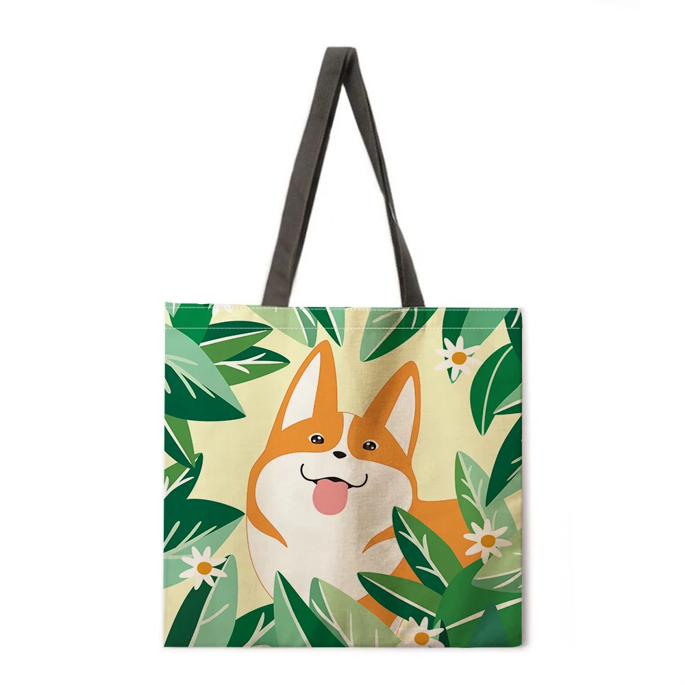 

Cartoon Anime Linen Bag Handbag Lightweight Shoulder Bag Large Capacity Eco-friendly Shopping Bag Tote Bag