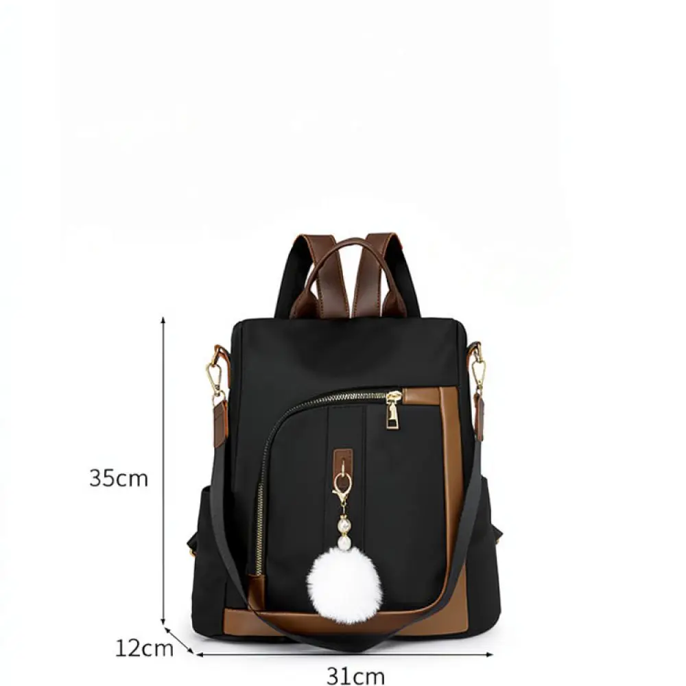 Trendy Womens Backpack Waterproof Anti Theft Travel School Bag Contrast Color Lightweight Casual Rucksack Daily Pack