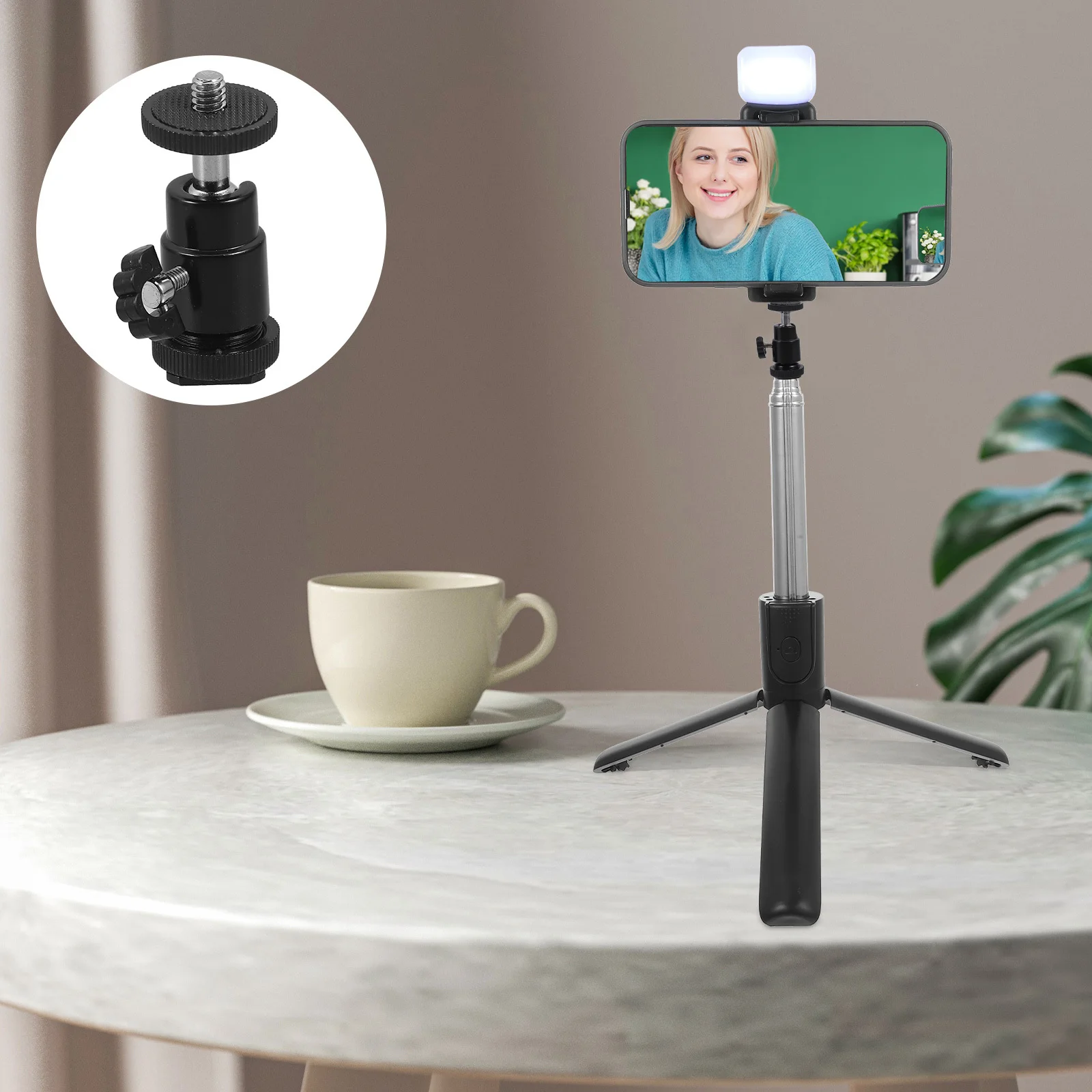 

2Pcs Camera Tripod Ball Head Mount Aluminum Alloy Rotatable Adapter for Projector and Light Stand Stable Support for Live