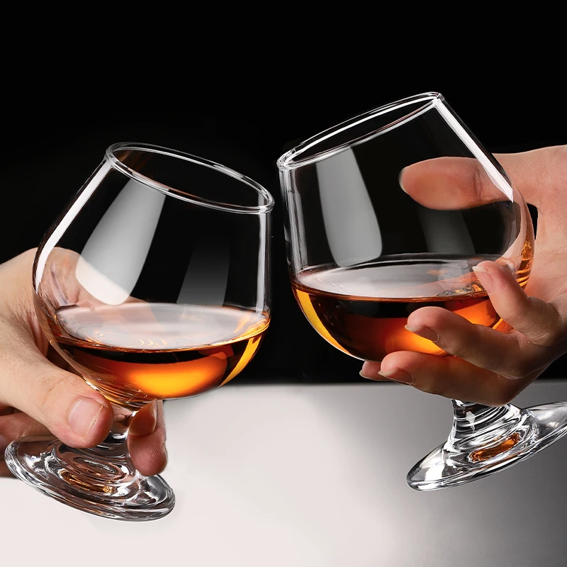 Crystal Glass Brandy Glass Wine Glass High Foot Cognac Cup Whiskey Shot Glass European Sle Footed Red Wine Glass Set