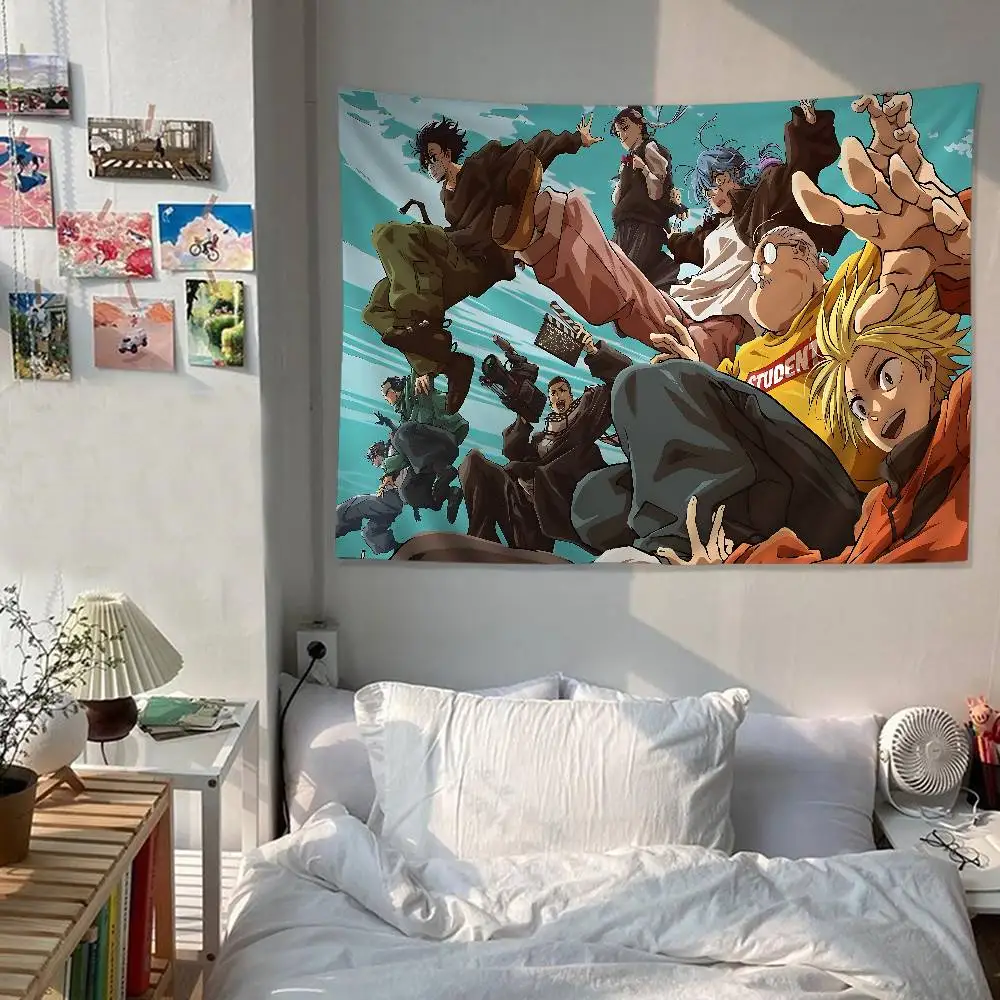 S-Sakamoto Days Anime Printed Large Wall Tapestry Indian Buddha Wall Decoration Witchcraft Bohemian Hippie Decor Blanket