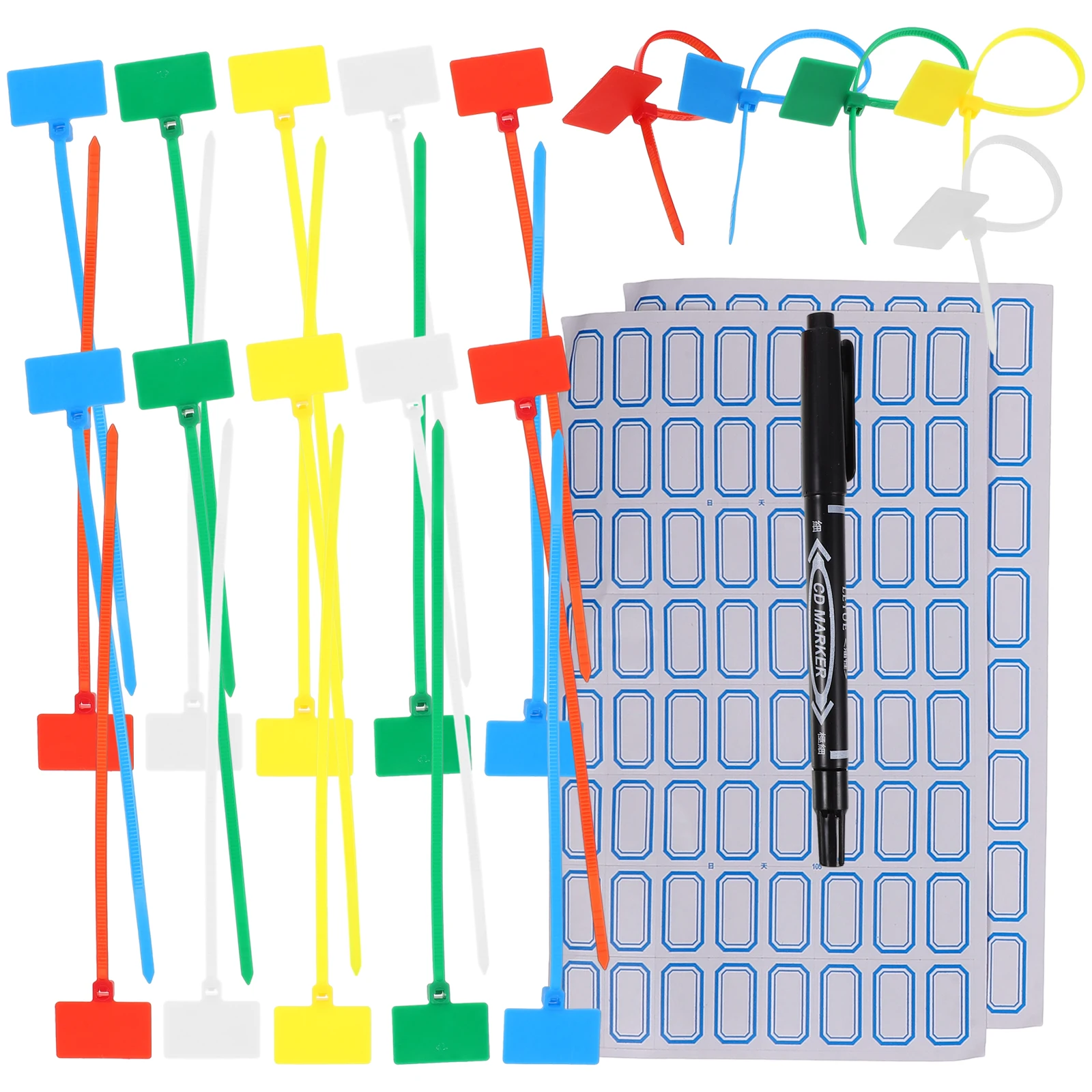 

Wire Marking Tag Assorted Color Cable Ties Label Fasten Cord Labels Tags Nylon Electronic Identification