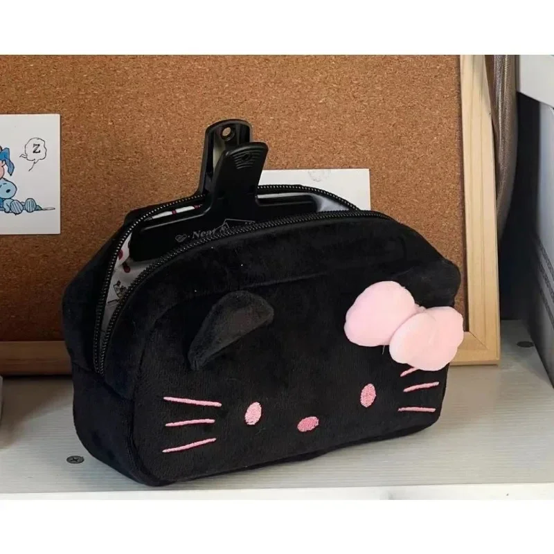 Kawaii Sanrio Hello Kitty Anime Plush Pencil Case Students Girls Cartoon Portable Cosmetic Bag Back To School Pen Storage Bag