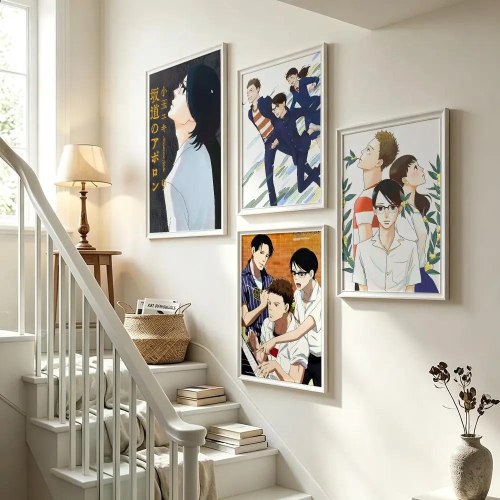 anime Kids on the Slope Poster Poster HD Waterproof Self-adhesive Art Print Wall Decor for Bedroom Living Room Gift