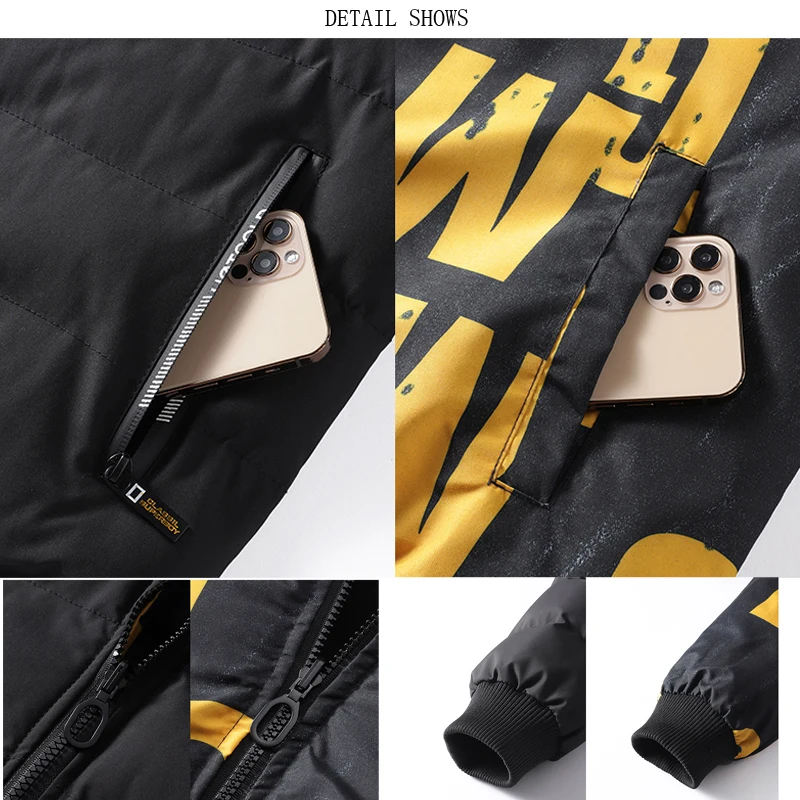 Men Autumn Winter Cotton Jacket Warm Hooded Parkas 2025 Male Padded Thickened Down Jacket Both Side Clothes Hat Detachable M-5XL