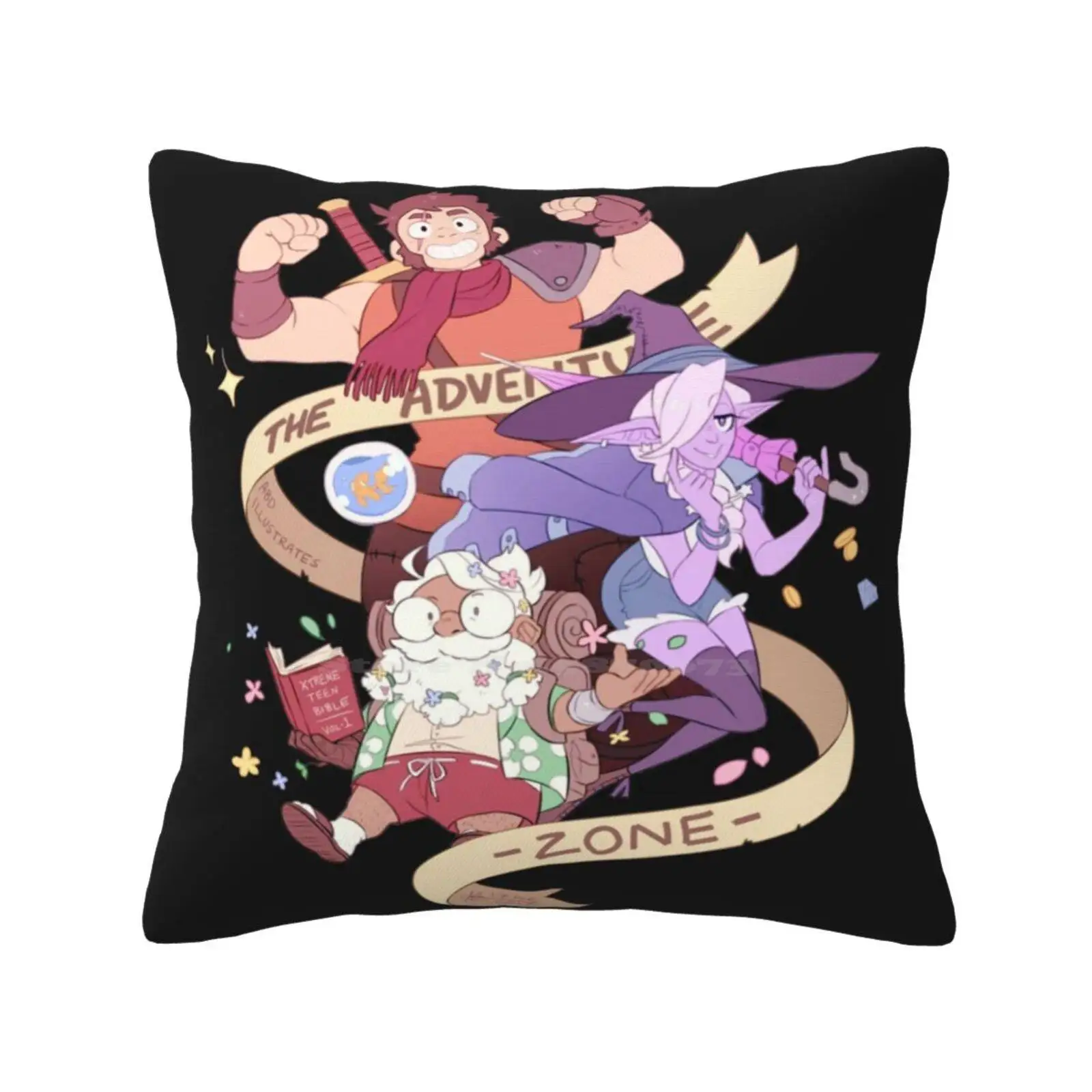 Tres Horny Boys Funny Cute Decor Square Pillowcase Adventure Zone Taako Merle Magnus Dnd And Dragons