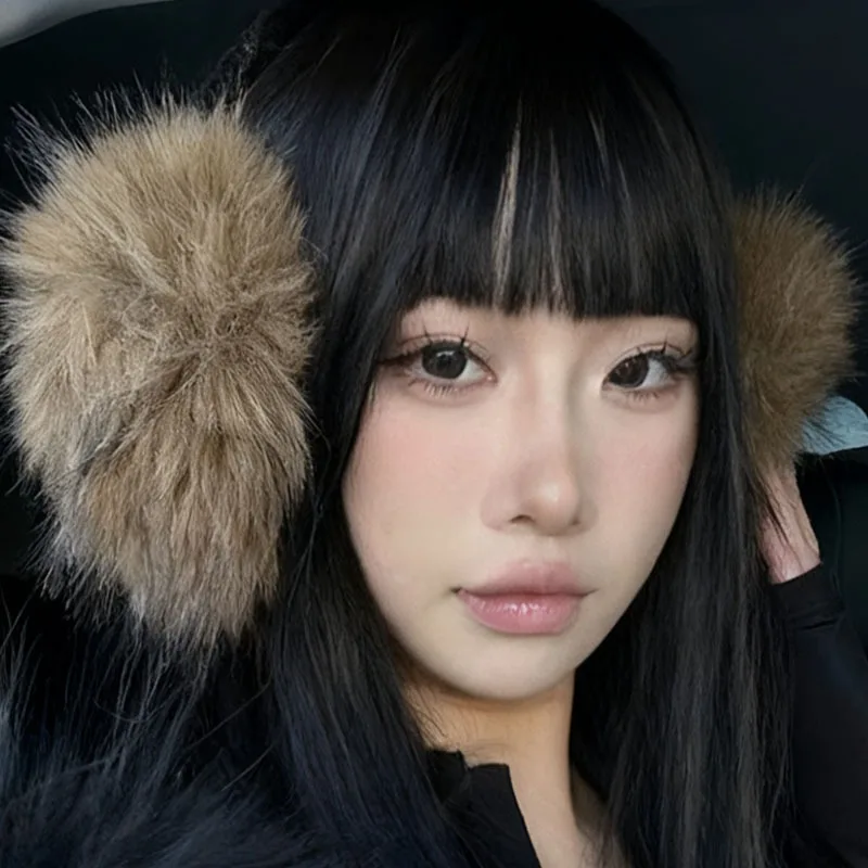 

Теплые плюшевые наушники, корейские зимние чехлы для ушей, имитация меха, холодостойкие, ветрозащитные, милые, в стиле Y2K для улицы и помещения
