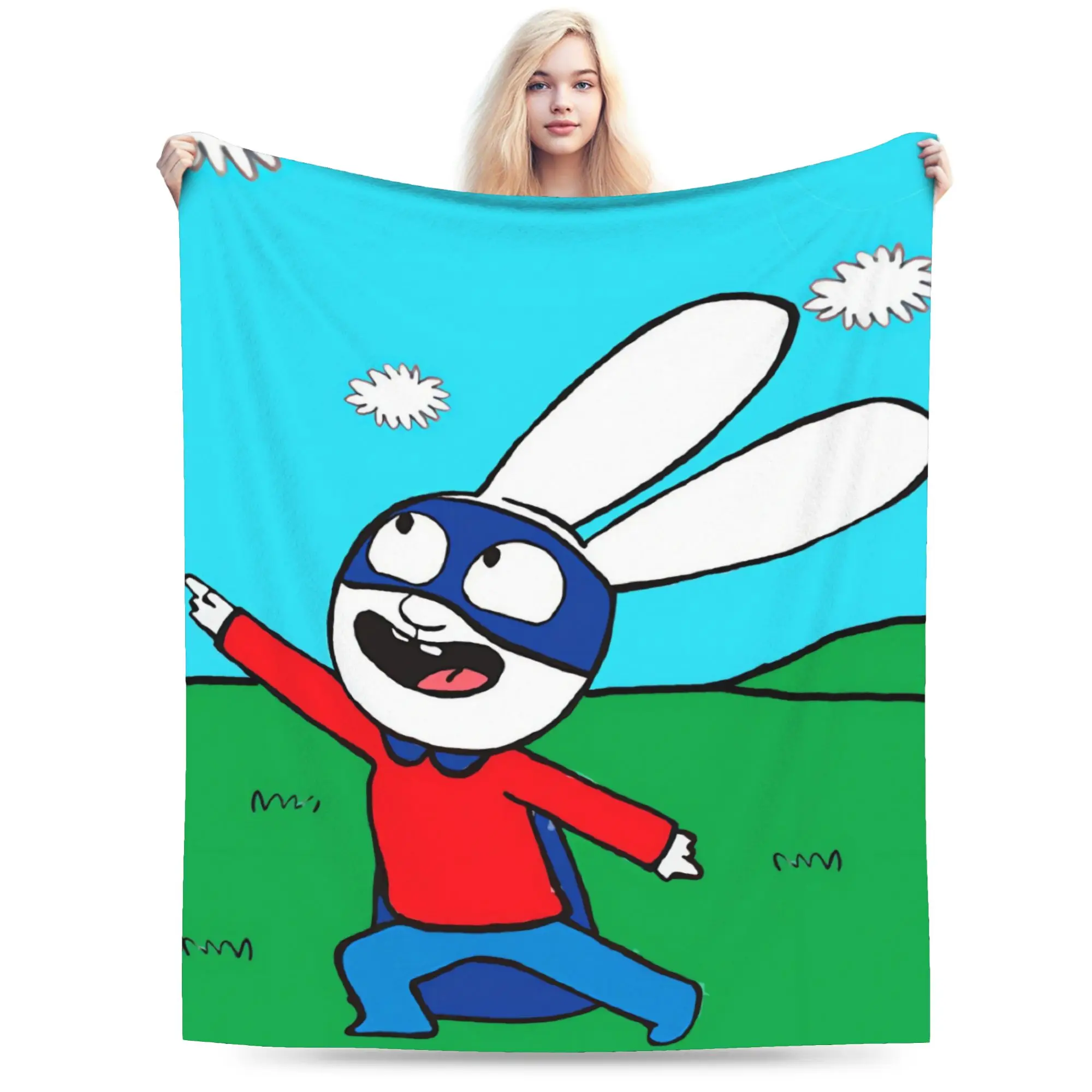 Warm Soft Blanket Students Picnic Simons Super Rabbit Throw Blanket  Flannel Bedspread For Couch Bed Street Trend Sofa Bed Cover