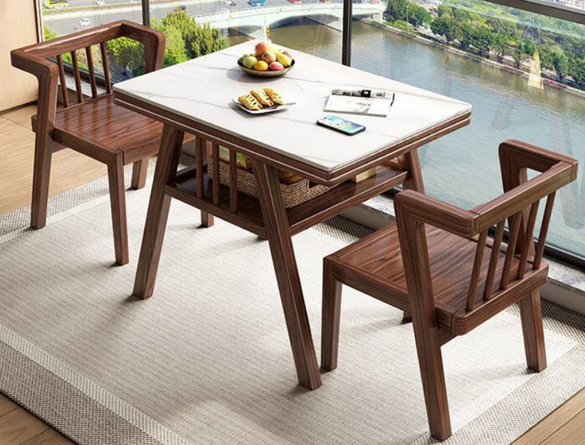 All-solid wood small-sized new-style household one-table-two-chair set of leisure furniture three-piece set tea table