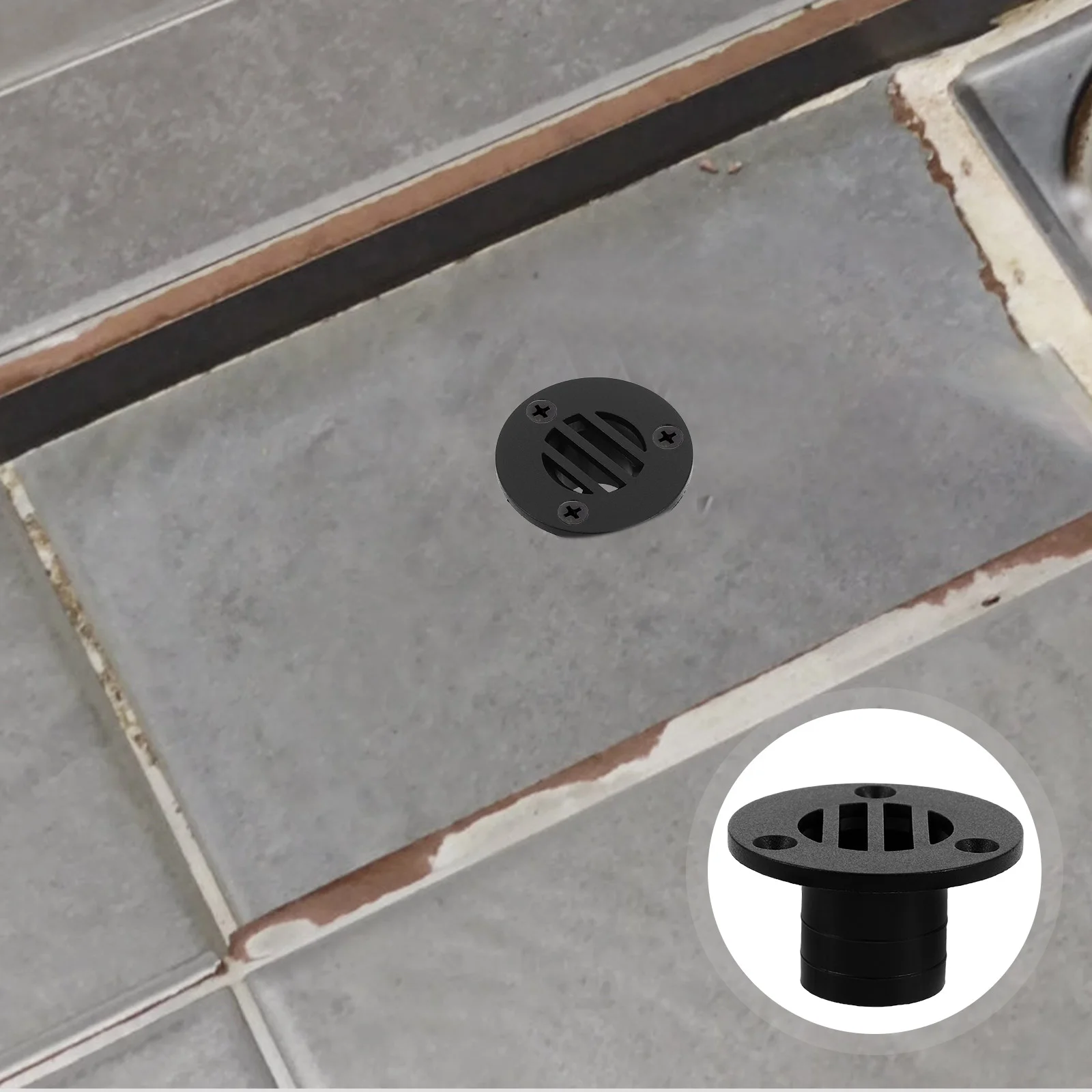 

Drain Boat Hardware Scupper Drainage System Yacht Motorhome Floor Black Replacement