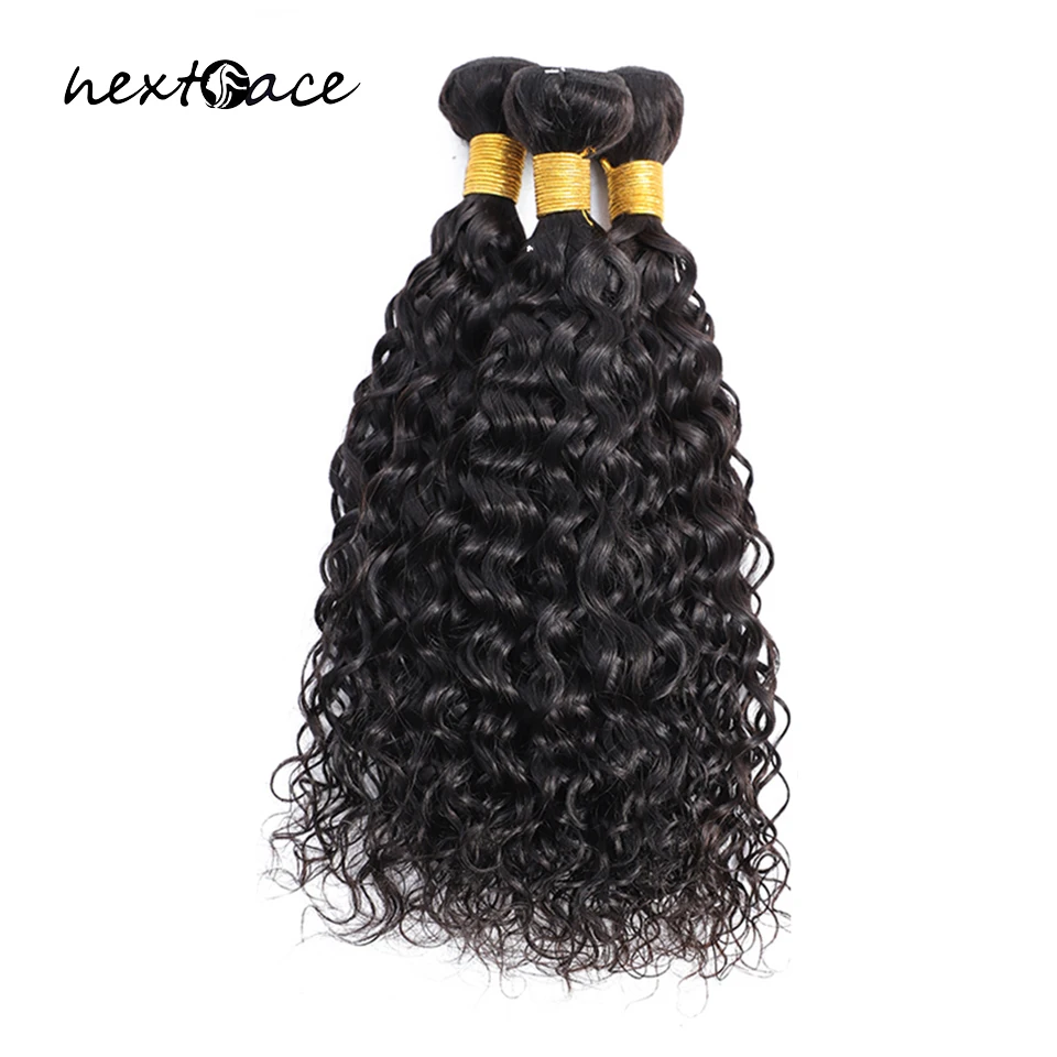 NextFace 32 34 36 38 40 Inch Hair Brazilian Hair Bundles Water Wave Human Hair Natural Color Water Wave Curly Hair Bundles