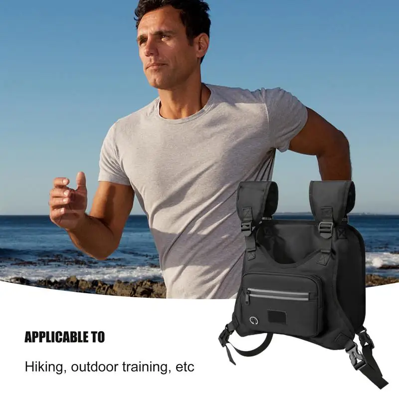 Running Chest Pack Breathable Sports Utility Chest Pack Sports Chest Bag Lightweight Front Chest Pack Running Vest Pouch For