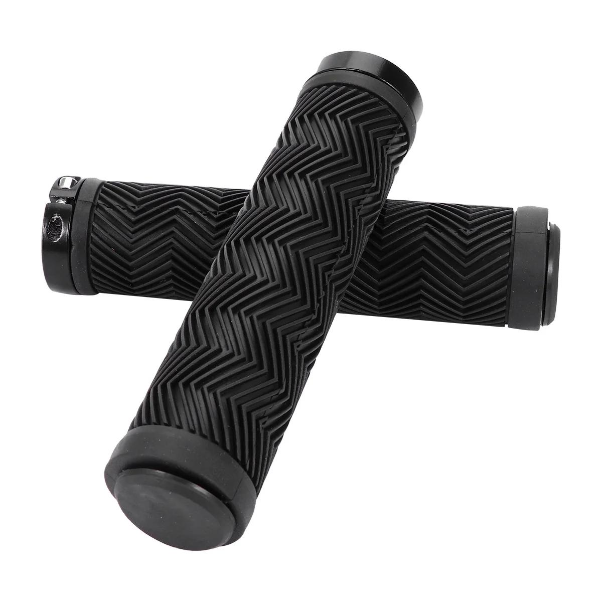 

1Pair Bike Handlebar Grips Rubber Anti-Skid Covers Comfortable Wave Pattern Cushioning Cycling Mountain Bike Handlebar Trainer