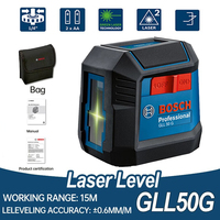 BOSCH 2 Lines Laser Level Green GLL50G  Level Self-leveling Horizontal & Vertical Cross Super Powerful Measuring Tool