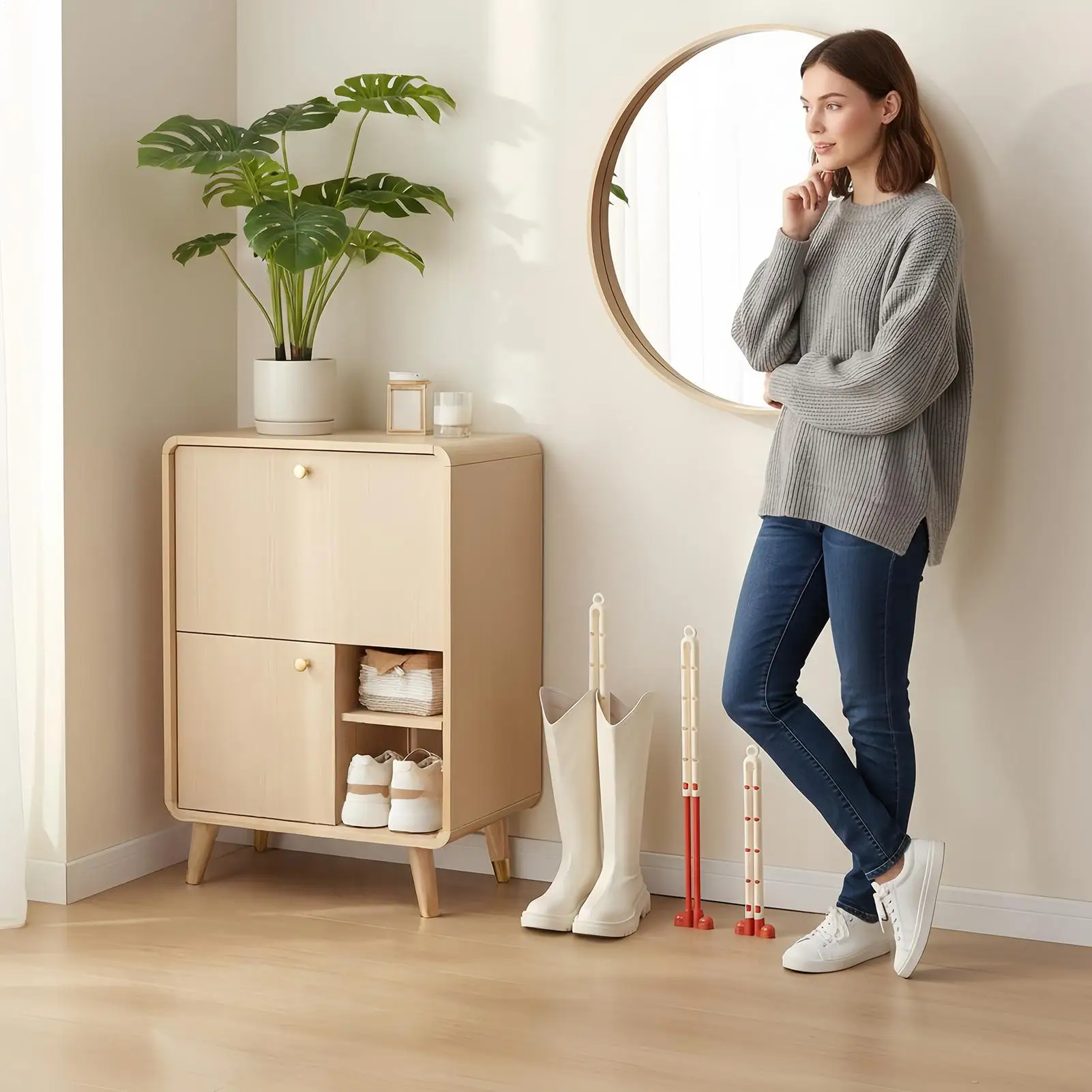 Boot Stand Up Inserts Multifunctional Space-Saving Boot Shaper Stands For Closet Organization For Hotel Apartment Rental School