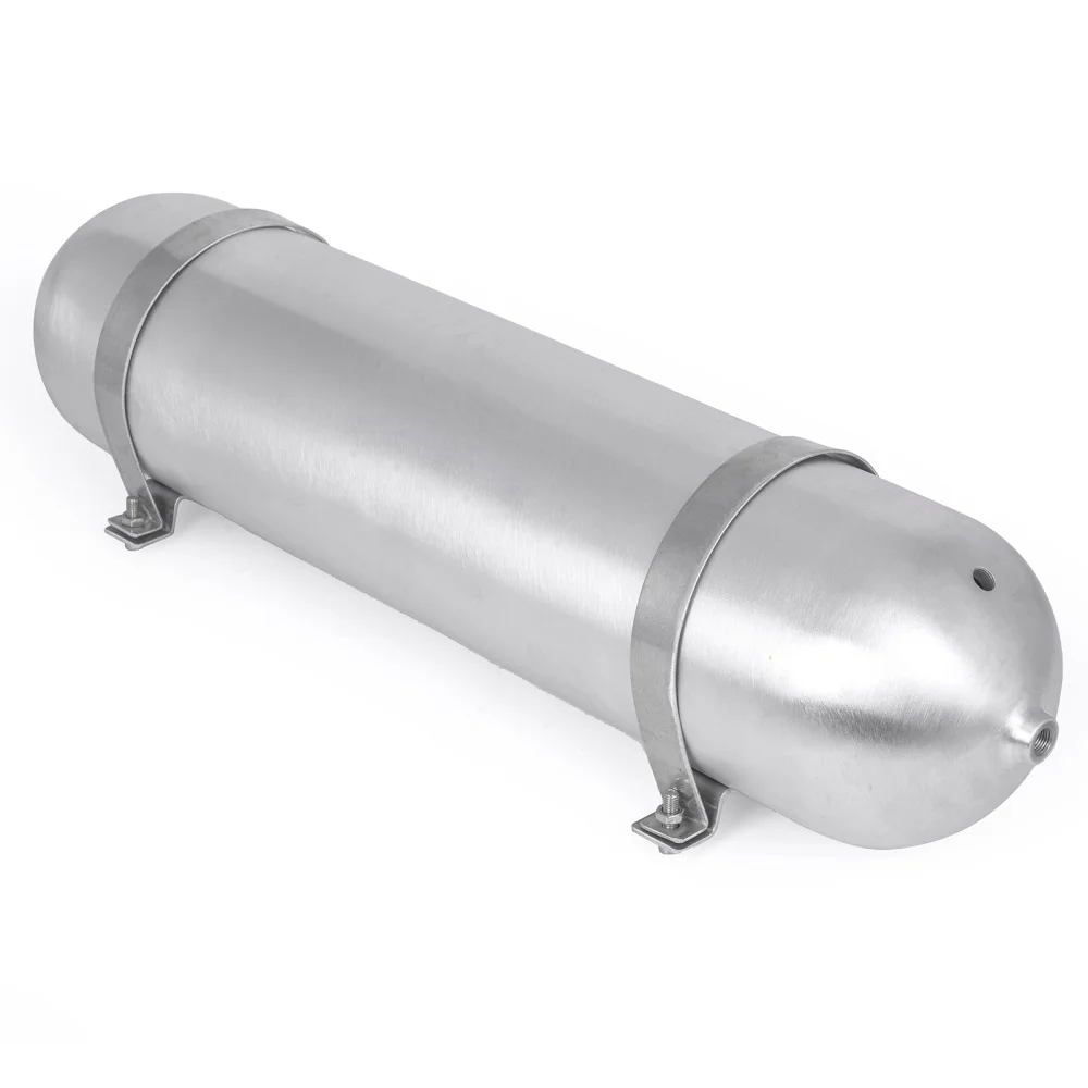 Universal 5 Gallon Silver Aluminum Air Tank With Six 1/4 NPT Ports For Air Suspension