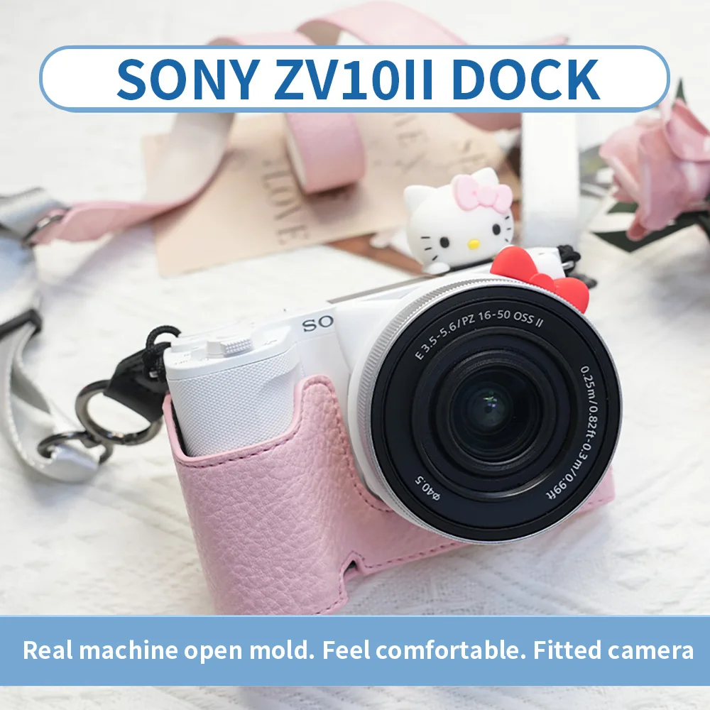 Suitable for Sony ZVE10 2nd generation protective case, mirrorless camera bag base, leather cover, shoulder strap