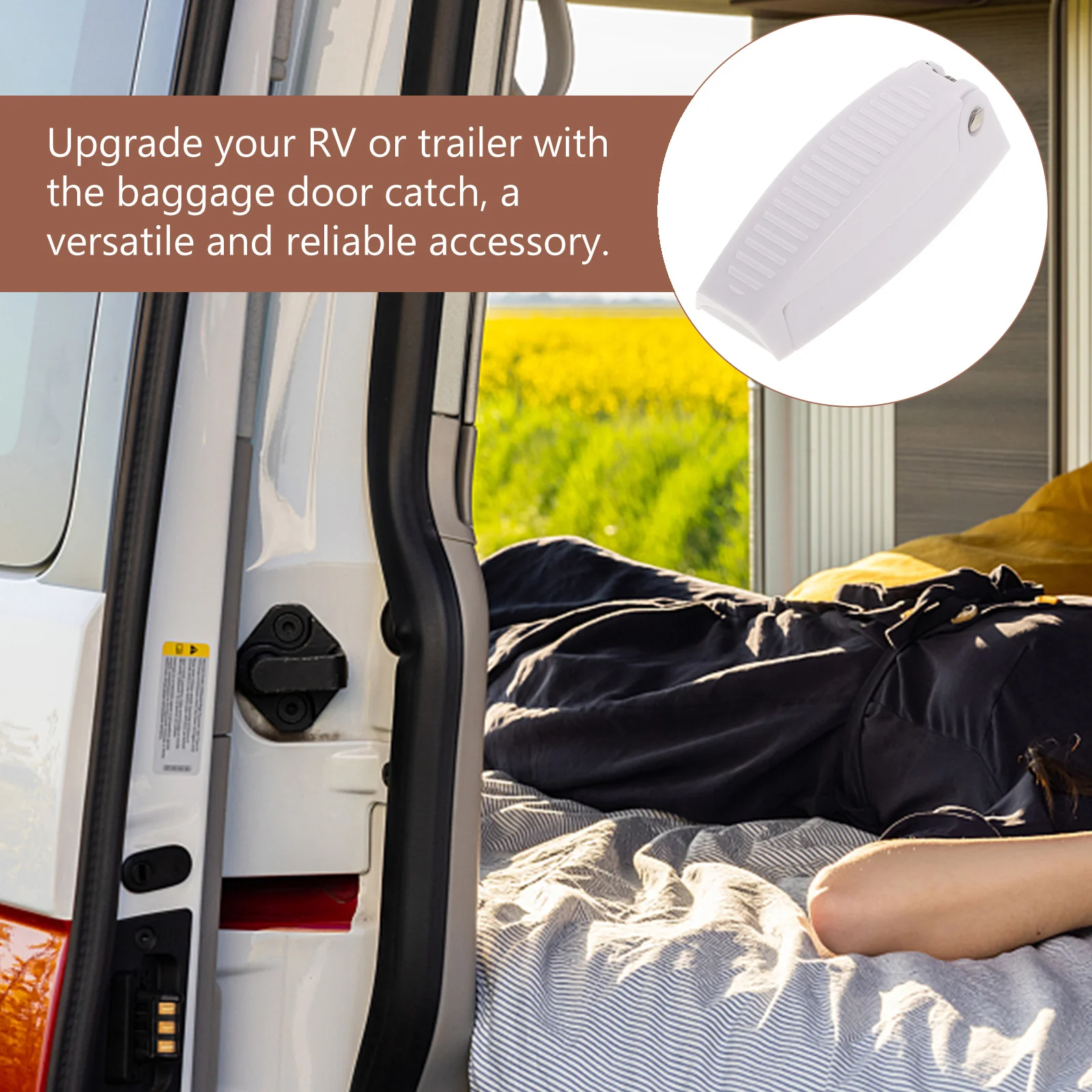 

1pcs Rv Baggage Door Catch Stainless Steel Abs For Trailer Camper Hold Open Retainer Clips Door Holder Durable