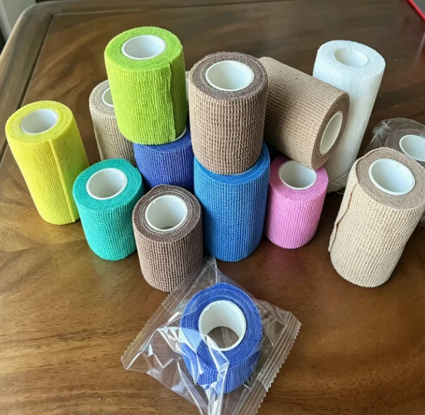 28 Rolls Self Adhesive Non-Woven Bandage, Multi Colors Optional No Residue Elastic Wrap, Hand-Tear Breathable Athletic Tape for