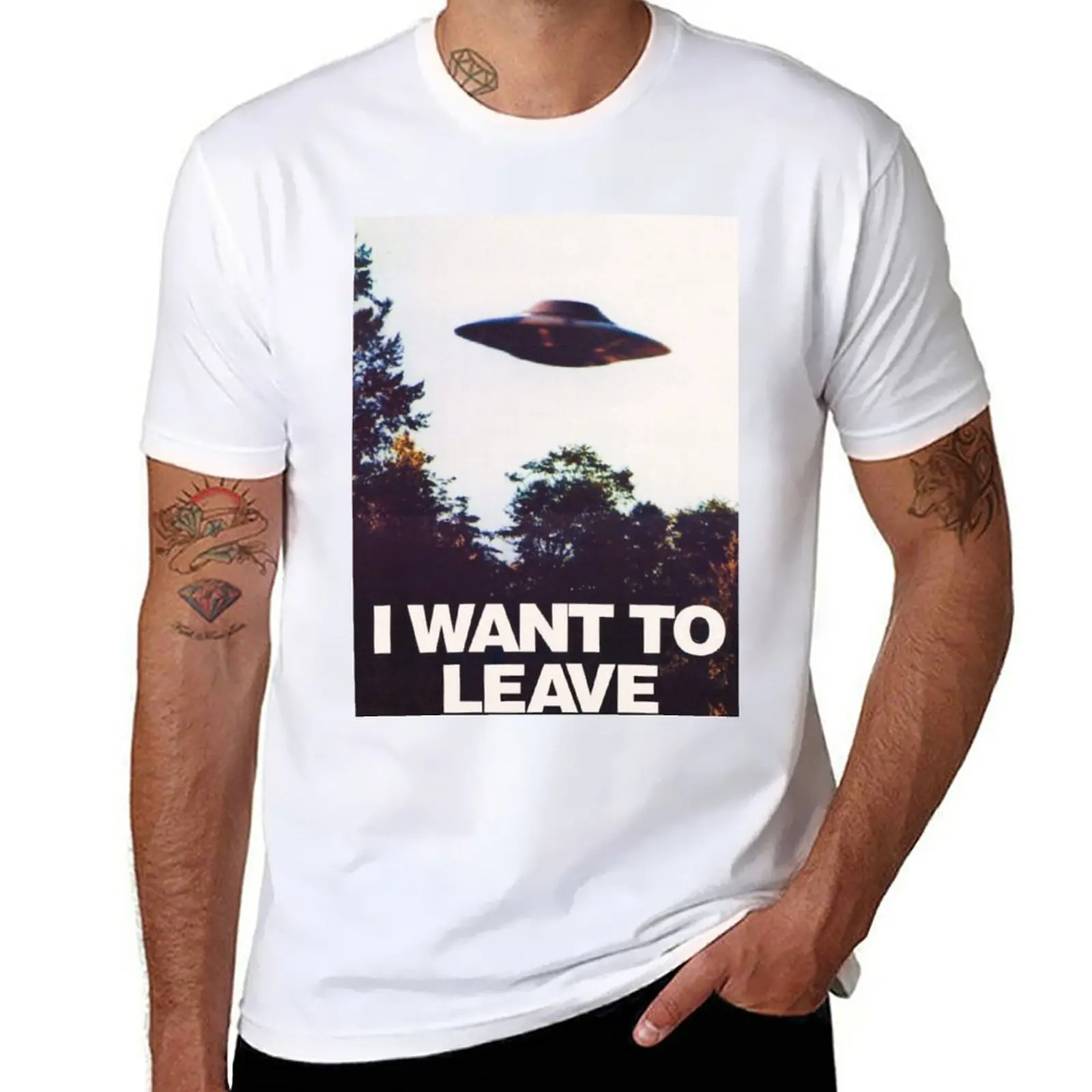 

New i want to leave T-Shirt aesthetic clothes Short sleeve custom t shirts design your own fitted t shirts for men