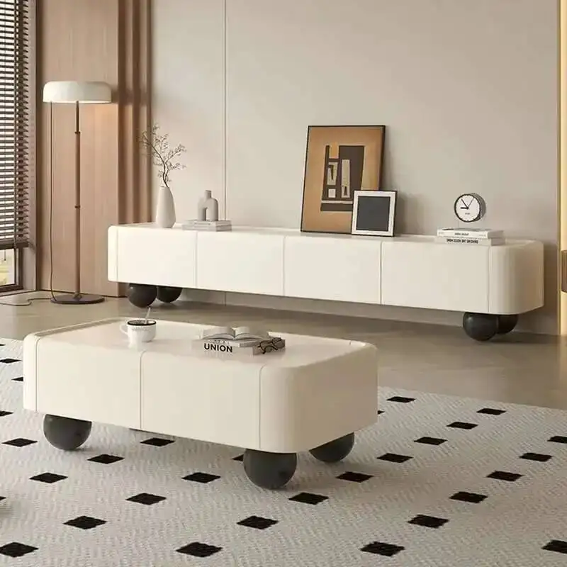 غرفة المعيشة البيضاء تلفزيون تقف المحمول الحديثة عرض أدراج فاخرة طاولة تلفاز أفلام مصمم تخزين Suporte Para Tv أثاث المنزل #4