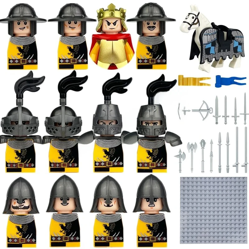 Mittelalterliche Europa-Militärfiguren Bausteine Römische Krieger Soldaten Burg Ritter Königliche Garde König Skelett Legion Bausteine – Detail 23