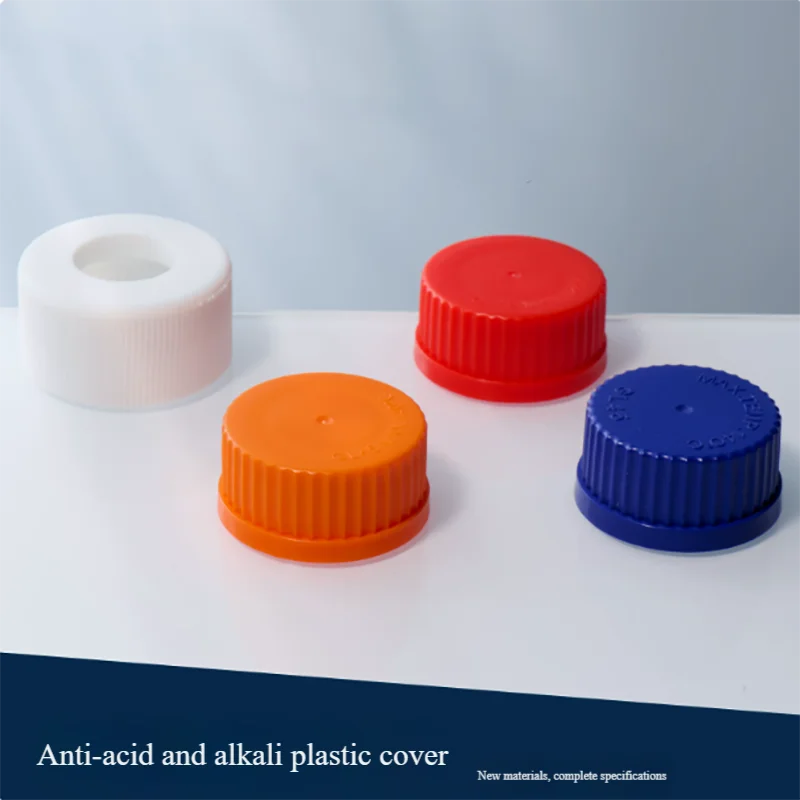 10PCS Acid and alkali proof plastic blue cap reagent bottle cap threaded mouth gl14gl18gl25gl32/gl45/gl80 PTFE solid cap opening