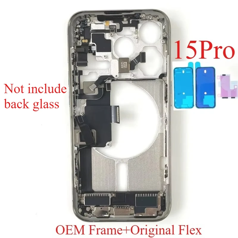 For iPhone 15 Pro Full Housing Middle Frame Bezel With Volume