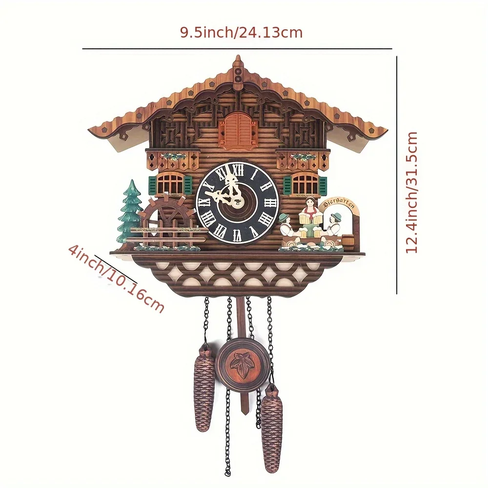 

Wooden Clock Wall Mounted Clock Bird Alarm Clock Cuckoo Clocks for Home Kid's Room Decoration